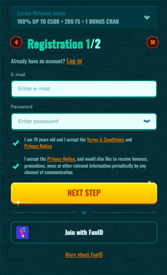 Spinanga Casino Sign-up